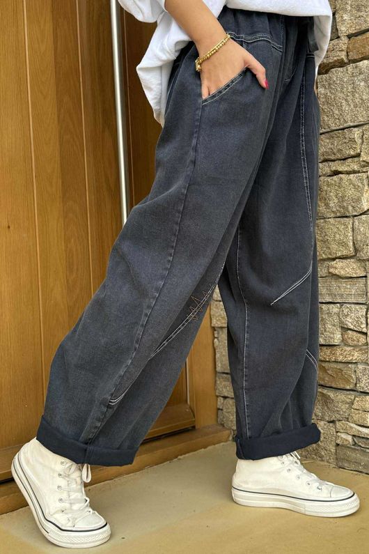 Duran Zig Barrel Leg Jean Vintage Indigo